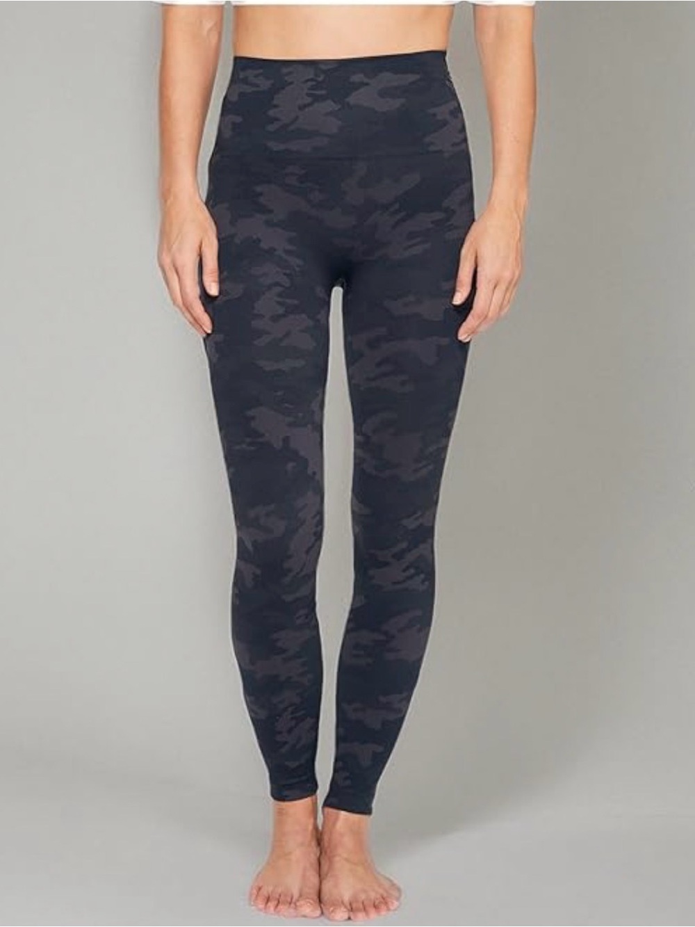 SPANX Black/deep Blue Camo High-Waist Leggings, guc, sz M Hold everything in!